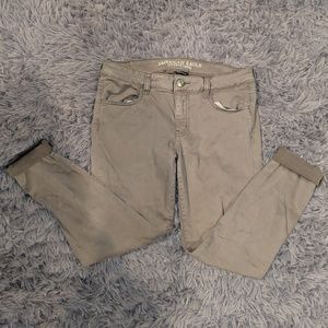 American Eagle Olive Super Stretch Sateen Jegging